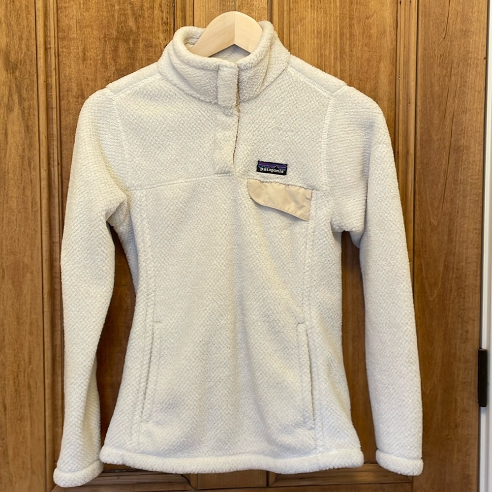 Patagonia Snap-T Pullover Polartec Fleece Size Women’s XS Extra Small Off-White